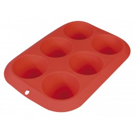 Moule à muffins rectangulaire en silicone pour l'industrie alimentaire avec 6 cavités avec un volume de 0,5 l