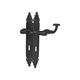 Jeu d'ensembles sur plaque en Zamak avec plaque martelée en acier et trou de clés estampagé pour serrure à entrée de clé L