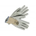 Gant mixte en nitrile gris sur nylon gris avec revêtement sur la paume de la main et demi-dos pour risques mécaniques