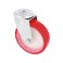 Roulette corps en nylon blanc et bandage en polyuréthane rouge à trou métallique et frein