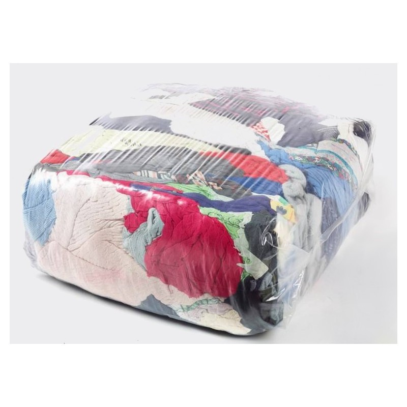 Balle de 10 kg de chiffon d'essuyage en tissu fin coton couleur coupé