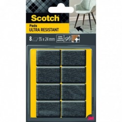 8 patins ultra résistant bi-matière adhésifs 35X24 mm - SCOTCH