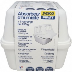 Absorbeur d’humidité Medium Seko First - 20 m² - Absorbeur + recharge 450 g