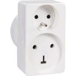 Adaptateur 2P+T- 1 fiche 16A+ 1 fiche 20A - Legrand