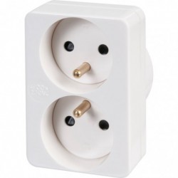 Adaptateur 2P+T- 2 fiches 16A sur socle 20A - Legrand