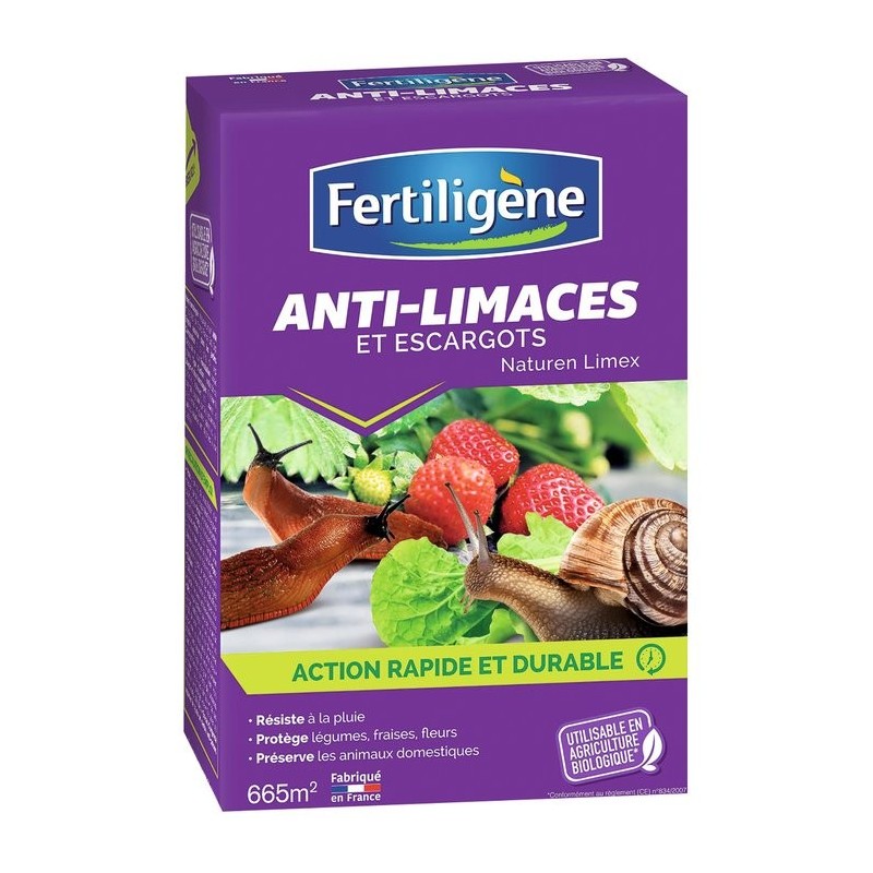 Anti-limaces et escargots appât granulé prêt à l'emploi Fertiligène - Boîte de 2 kg