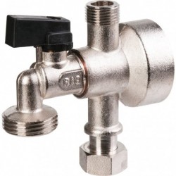 Applique avec robinet monobloc 1/4 de tour - Riquier - MF 3/8" - M3/4"