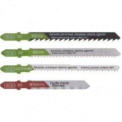 Assortiment 4 lames de scie sauteuse - SCID - Attache en T