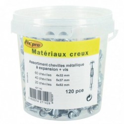 Assortiment de chevilles métallique à expansion Fix'Pro - Vendu par 120