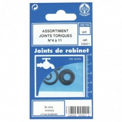 Assortiment de joint torique en nitrile Gripp - n°4 à 11 - Vendu par 10