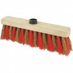 Balai coco-vinyl zébré Brosserie Marchand - Monture bois à douille 29 cm - Zèbre droit