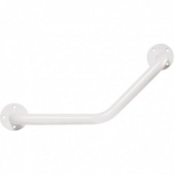 Barre d'appui coudée acier époxy blanc Godonnier  - Diamètre 25 mm