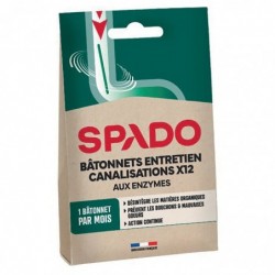 Bâtonnets entretien canalisations - Spado - Sachet de 12