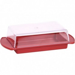 Beurrier couvercle transparent Eda - Rubis