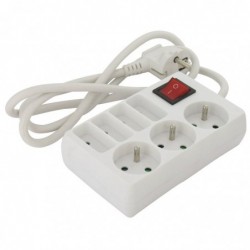 Bloc multiprise 7 prises Dhome - 3 x 2P+T + 4 x 2P