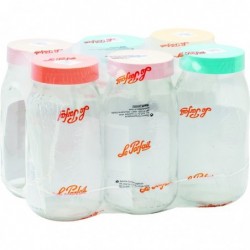 Bocal à vis multicolores 2L - Le Parfait - Lot de 6