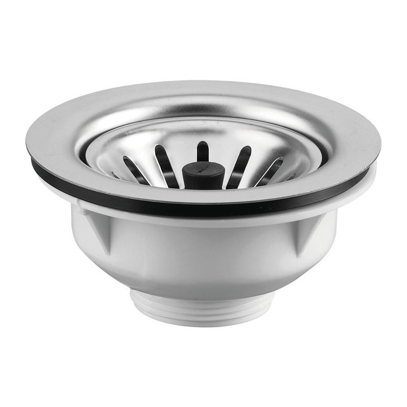 Bonde à panier évier 1 cuve inox Valentin - Diamètre 90 mm