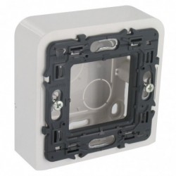 Cadre blanc avec support Legrand - Mosaïc - 2 modules - Profondeur 30 mm