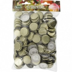 Capsule bouteille champenoise Duhallé - Or avec opercule - Diamètre 29 mm - Vendu par 150