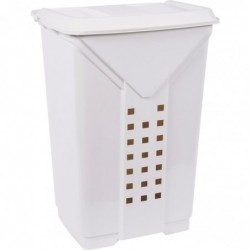 Coffre à linge Prima Eda - Blanc cérusé - Contenance 60 l