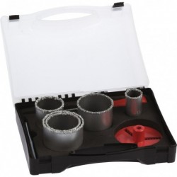 Coffret complet de trépan concrétion carbure - SCID - 5 trépans