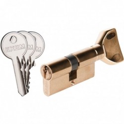 Cylindre à bouton 5G - Exem - Laiton - S'entrouvrant avec clé N°KCB006505 - B30 x 30 mm