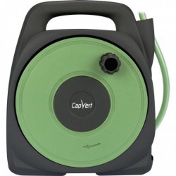 Dévidoir de tuyau d'arrosage portable équipé Capvert - Longueur 10 m - Vert et gris anthracite