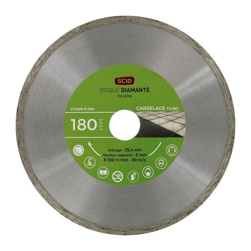 Disque diamant continu - SCID - Diamètre 180 mm - Standard