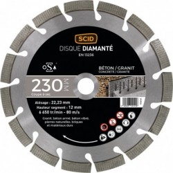 Disque diamanté béton granit expert SCID - Diamètre 230 mm