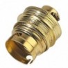 Douille B22 acier laitonné avec passage de fil L'Ebénoïd - Raccord diamètre 11 mm - Double bague