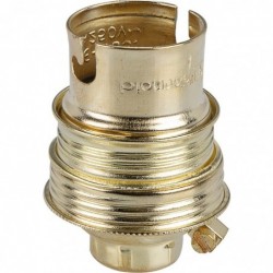 Douille B22 acier laitonné sans passage de fil L'Ebénoïd - Raccord diamètre 10 mm - Simple bague