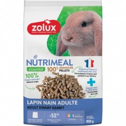 Granulés Nutrimeal lapin nain adulte 6 mois et plus - Zolux -  Sachet 850 g