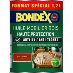 Huile haute protection pour bois - Bondex - Coloris teck exotique mat - 1