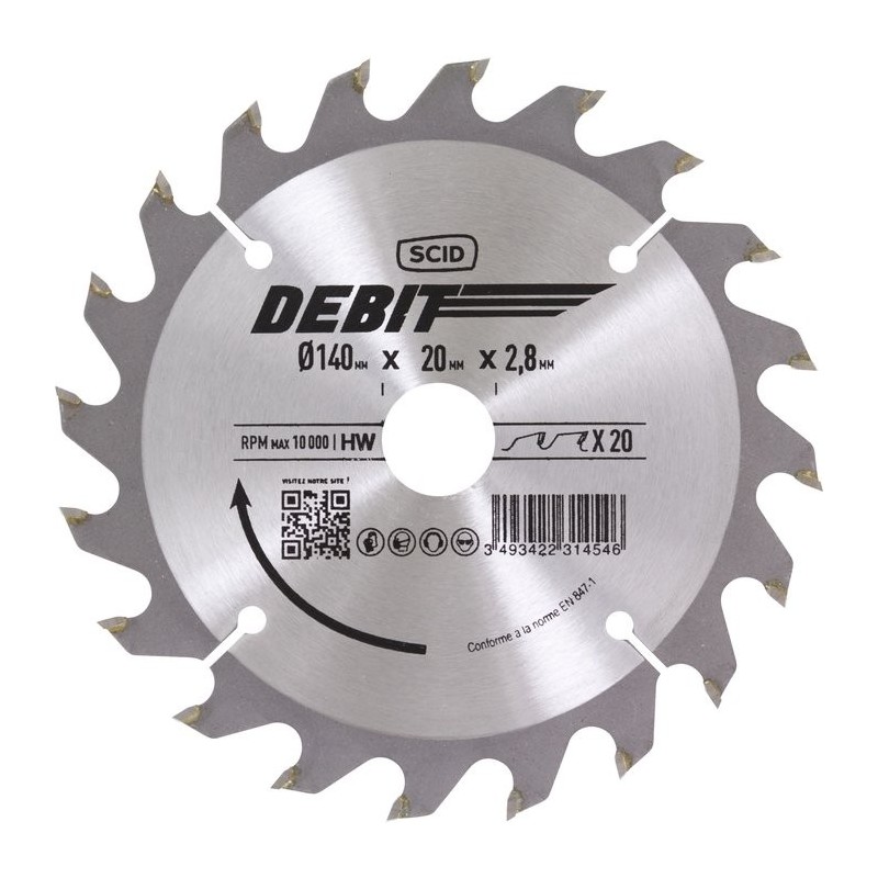 Lame scie circulaire - SCID - Diamètre 140 mm - 20 dents