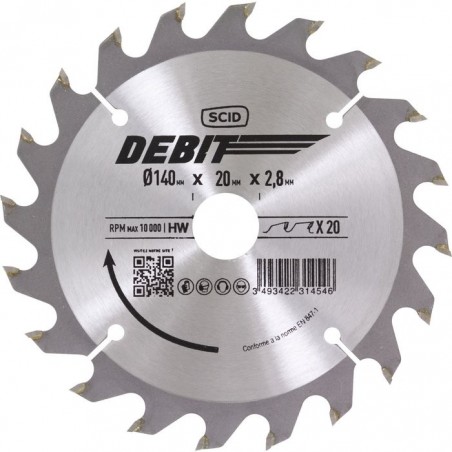 Lame scie circulaire - SCID - Diamètre 140 mm - 20 dents