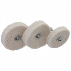 Lot de 3 brosses circulaires coton SCID - Diamètre 70 mm et 2 x 80 mm