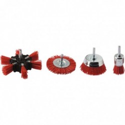 Lot de 4 brosses - SCID - Fil nylon rouge