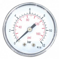 Manomètre 12 bar Cap Vert - Axial - 8 x 13