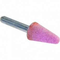 Meule sur tige au corindon rose SCID - Conique - Diamètre 15 mm - Hauteur 25 mm