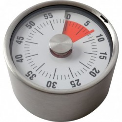 Minuteur mécanique inox Stil - Aimanté - Fonctionne sans pile