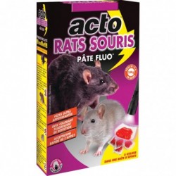 Pâte appât fluo rats et souris Acto - 10 sachets de 15 g