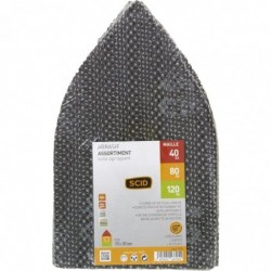 Patin abrasif maille - SCID - 175 x 105 mm - Auto-agrippant - Grain 40/80/120