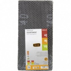 Patin abrasif maille - SCID - 93 x 190 mm - Auto-agrippant - Grain 40/80/120