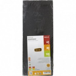 Patin abrasif maille - SCID - 93 x 230 mm - Fixation à pinces - Grain 40/80/120