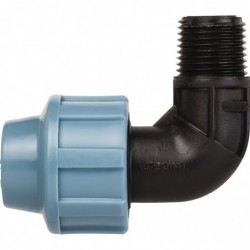 Raccord coude fileté - Polypropylène - 90°c - À serrage extérieur - MF