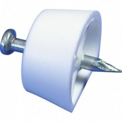 Taquet plastique avec clou Strauss Vonderweidt - Blanc - Vendu par 12