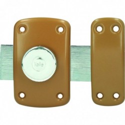 Verrou de porte à bouton et cylindre - YV10 - Yale - Marron doré - Cylindre 40 mm - 5 goupilles