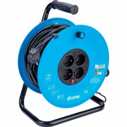 Enrouleur de bricolage - Dhome - 4 prises 2P+T - Câble H05 VV-F 3G1