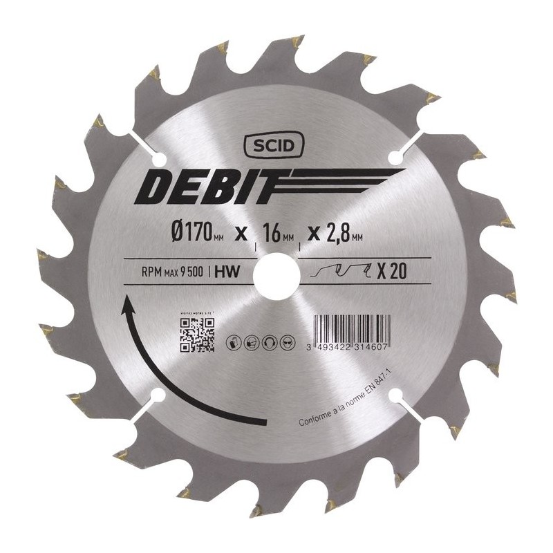 Lame au carbure pour scie circulaire SCID - Epaisseur 2