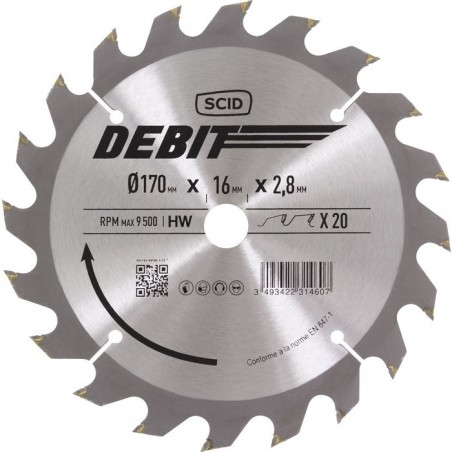 Lame au carbure pour scie circulaire SCID - Epaisseur 2